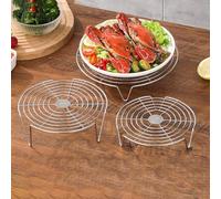 Lapiglo Multi-usage pour plaque vapeur en acier inoxydable, support de casserole pour faire bouillir, griller et refroidir, s'adapte à divers ustensiles de cuisine, accessoire de cuisine argenté