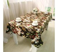 Lapiglo Nappe rectangulaire en coton et polyester imprimé marguerites bleues avec franges en dentelle 140 x 160 cm Décoration d'intérieur pastorale