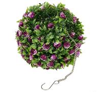 Lapiglo Panier topiaire à suspendre en forme de boule de lavande artificielle en plastique pour maison, mariage, plafond, décoration murale, vert (F 25 cm)