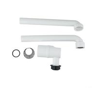 Lapiglo Siphon d'évier économiseur d'espace 3,8 cm, réglable pour siphon à bouteille rotatif à 360° avec joint étanche et filtre à cheveux, lavabo de salle de bain (blanc)