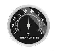 Lapiglo Thermomètre mécanique à batterie 58 mm avec boîtier en aluminium transparent pour intérieur ou extérieur, voiture, atelier à domicile, noir