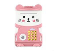 Lapiglo Tirelire électronique de grande capacité avec fonction ATM, dépôt automatique et empreintes digitales pour enfants (rose clair)