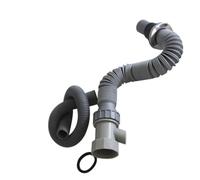 Lapiglo Tuyau de vidange d'évier de cuisine G1-1/2 avec trop-plein, flexible pour déodorant en polypropylène, siphon simple pour réservoir, gris