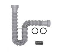 Lapiglo Tuyau de vidange d'évier flexible avec adaptateur de 3,8 cm et 3,8 cm, siphon P extensible pour cuisine et salle de bain pour camping-car