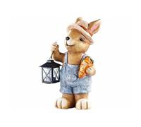 : Lapin décoratif étanche avec lanterne et carotte