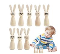 Lapin en bois brut Déco bois vierge DIY peinture | Statue lièvre de Pâques Décoration Pâques Peinture DIY Figurines Lapins Cadeaux Loisirs Maison