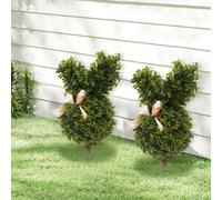 Lapin en buis - Figurine artificielle pour jardin topiaire - 90 cm - Forme de lapin - Pour terrasse et jardin extérieurs - Aspect naturel - Polyester - Bleu saphir profond