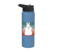Lapin Lapin blanc Mignon Joyeux Adorable Charmant Animal de Stainless Steel Insulated Water Bottle