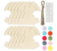 Lapins de Pâques en bois 10 pièces non décorées Décoration de la maison | Décoration de porte pour Pâques pour Thanksgiving, anniversaire, maison, bureau, voiture, étagère
