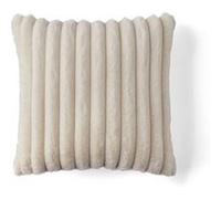 Laponie - coussin - en fausse fourrure côtelé - 40x40 cm - Beige Beige G