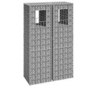 LAPOOH Lot de 2 poteaux de panier de gabion 40 x 40 x 140 cm en fer, mur de gabion, panier de gabion, mur de soutènement pour paniers en gabion en pierre, décoration de jardin - 151263