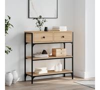 LAPOOH Table console en bois d'ingénierie chêne Sonoma 72,5 x 25 x 75 cm, table d'entrée, table d'entrée étroite, table basse, salon, table d'appoint, meuble d'entrée - 834186