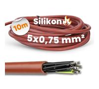 Lapp 00460043 Ölflex Heat 180 - Câble en silicone 5 x 0,75 mm² - Câble en silicone - Câble pour poêle de sauna 10 m - Câble de sauna SiHF 5G0,75 mm² avec conducteur de protection vert et jaune
