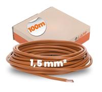 Lapp 100 m H07V-K 1,5 mm² Marron - Fil de câblage souple | Fil de câblage monoconducteur en cuivre, isolation PVC, tension 450/750V, bobine de 100 mètres pour installations internes
