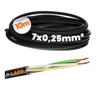 Lapp 1030222 LiYY Câble de Commande 10 m, 7x0,25 mm², Noir - Câble LED | Câble de données et signal multibrin flexible en PVC pour électronique, modélisme RC et transmission de signaux MSR.