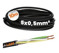 Lapp 1030258 Câble de Commande LiYY 5x0,5 mm² - Câble de Données Noir | Câble de signal à 5 fils en PVC pour LED, modélisme, RC et électronique. Ligne de raccordement flexible à souder.