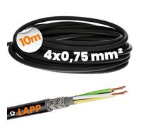 Lapp 1030532 LiYCY Câble de Commande Blindé 4x0,75 mm² - Unitronic Noir | Fil de données 4 fils flexible pour extérieur et intérieur, résistant aux UV et huile, signal sans interférences, PVC