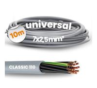 Lapp 1119407 Ölflex Classic 110 Câble de Commande 7G2,5 mm² PVC, 10 m | Câble gainé 7 fils flexible, résistant à l'huile, ignifugé IEC 60332-1-2, gris RAL 7001, installation fixe ou mobile