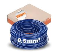 Lapp 4510921 H05V-K 0,5 mm² Câble de Câblage Flexible PVC Bleu-Blanc | Fil en cuivre nu de classe 5 pour armoires électriques et luminaires. Idéal pour pose en conduits ou sous plâtre.