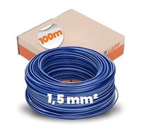 Lapp 4520921 Fil Unique H07V-K 1,5 mm² Bleu Foncé-Blanc 100m | Câble PVC monoconducteur à fil fin pour armoires électriques, systèmes de signalisation et câblage de machines