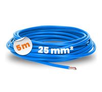 Lapp 4521021 H07V-K Câble de Raccordement en PVC Bleu 25 mm2-5 m | Fil à fils fins classe 5, gaine ignifuge, pour câblage d'armoires électriques et appareils, marquage HAR certifié VDE.