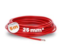 Lapp 5m Câble H07V-K 25mm2, Fil Électrique PVC Souple pour Armoire, Rouge | Fil de raccordement conducteur cuivre classe 5, ignifuge 450/750V, installation fixe en tubes ou luminaires, certifié HAR.