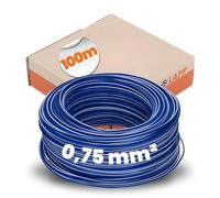 Lapp Câble en PVC H05V-K 1 x 0,75 mm², 100 m, Fil Électrique Bleu/Blanc | Fil de câblage souple pour armoires électriques, 100 mètres, conducteur en cuivre robuste, fabriqué en Allemagne.