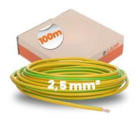 Lapp Câble H07V-K HAR - 1 x 2,5 mm² - 100 m - Vert/Jaune - Fil en Cuivre | Câble de raccordement et de commande en PVC, conducteur de classe 5 à fils fins, boîtier distributeur, ininflammable