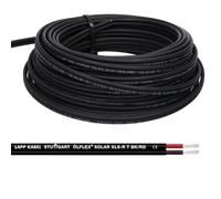 Lapp Câble Solaire Jumelé Ölflex XLS-R-T 2x6 mm² - Bobine de 20 m | Fil en cuivre étamé résistant aux UV et à l'ozone pour installation photovoltaïque, isolation sans halogène noir et rouge