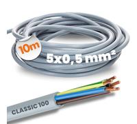 Lapp ÖLFLEX Classic 100 5G0,5 mm² Câble de Commande PVC Souple - 10 m | Câble flexible à 5 fils, gaine grise RAL 7001, résistant à l'huile, homologué VDE, pour outils et appareils ménagers