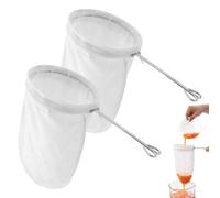 LAPQOS Filtres à thé,2 petits sacs filtrants avec anneau en acier - 13,7 cm Ø