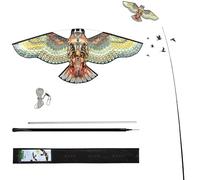 Laptony Effaroucheur d'oiseaux Cerf-Volant Protecteur Cultures Mât 4 m | Idéal pour les Fermes Cultures et Jardins|Aide à Éloigner les Oiseaux, Pigeons et Mouettes|Effaroucheur d'Oiseaux Extérieur