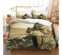 Laputa Castle In The Sky Ensemble De Housse De Couette Imprim¿¿ D Avec Taie D'oreiller ¿¿ Fermeture ¿¿ Glissi¿¿Re Ensemble De Literie En Microfibre Douce