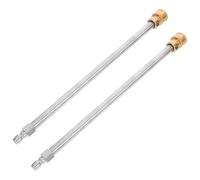 LAPYAPPE 2 Pièces Tige D'extension pour Machine à Laver, Rallonge Haute Pression en Acier Inoxydable et Cuivre, 17 Pouces, M22 vers Raccord Rapide 1/4, pour Nettoyeur Haute Pression,