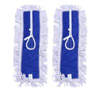 LAPYAPPE 2pcs Housses de Remplacement pour Balai Frange en Fil de Coton Bleu, Grosse Absorption d'eau, Nettoyage pour Fenêtres et Coins Difficiles