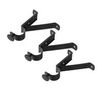 LAPYAPPE 3pièces Support Tringle Rideau Fer Ajustable Fixation Murale Facile pour Supports de Tringle Simple et Double Compatibles avec Rideaux Occultants et Coulissants
