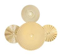 LAPYAPPE 4 pièces Décoration Murale Ronde Dorée Fer Ornement Suspendu Sunburst Résistant et Art Mural Intérieur Chic pour Salon et Chambre