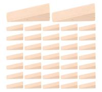 LAPYAPPE 40 Pièces Cale de Porte en Bois, Butoir de Porte de Coin, 7x2x2cm, Beige, Triangle, Stabilité Renforcée, pour Sols Moquettés et Zone de Travail