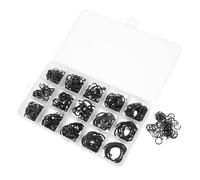 LAPYAPPE Anneaux de Retenue Clips à Pression Kit de 535 en Acier Inoxydable 304 Noir, Assortiment de Circlips Externes C, Dimensions M8-m pour Fixation Mécanique, Usage Industriel