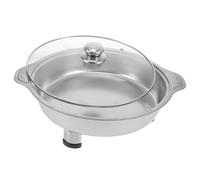 LAPYAPPE Assiette de Service Léger pour Restaurant Plateau Buffet Rond en Acier Inoxydable Inox avec Couvercle Design Simple et Fonction Alimentaire et Décoration Maison