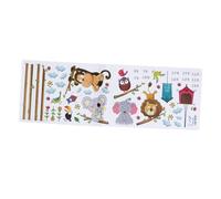 LAPYAPPE Autocollant Mural Amovible Animaux Jungle, Tableau De Croissance Pour Garçon Et Filles, Pvc Sûr, Décor Chambre Garçon Et Filles, Mesure Taille, Stickers Muraux Pour Chambre Bébé,