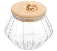 LAPYAPPE Bocal pour Lessive Poudre en Verre, Grand Format, Couvercle | Rangement Hermétique, Usage la Cuisine, Bois et Métal, pour Lessive Poudre et Perles