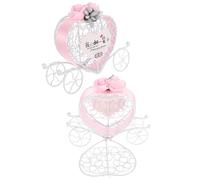 LAPYAPPE Boîtes à Bonbons Petite Boîte D'emballage Festive en Métal Lot de 2 Rose de Chariot Cœur, Étuis Ajourés pour Présents Invités Mariage pour Fête et Rangement Gourmand