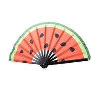 LAPYAPPE Éventail Pliant Lumineux en Bambou Forme Pastèque Fluorescent, Grand Éventail Japonerie Portable pour Décoration Intérieure, Fêtes, Mariages et Voyages