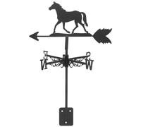 LAPYAPPE Girouette Cheval en Fer Noir pour Décoration de Jardin Piquet Métallique Rétro, Installation Facile pour Indicateur de Direction du Vent en Extérieur