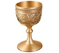 LAPYAPPE Gobelet Rétro en Laiton Or pour Vin, Coupe à Liqueur Décorative et Pratique, Facile à Nettoyer, pour Dîner et Présent Amateur de Vin