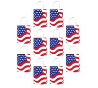 LAPYAPPE Lot de 10 Paquet en Papier pour Bonbons Poignée Confortable Motif Drapeau Américain Réutilisables pour Fête du 4 Juillet et Occasions Patriotiques