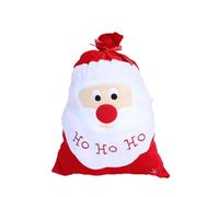 LAPYAPPE Paquet Présent de Noël en Peluche Broderie Dorée, Grosse Hotte du Père Noël Classique pour Rangement Présents Saison des Fêtes