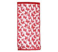 LAPYAPPE Rideau de Porte en Fil Polyester Rouge Motifs Élégants et Romantiques, Résistant la Déchirure, Permet la Lumière Naturelle, pour Séparateur de Pièce ou Porte