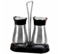 LAPYAPPE Set Couvercles Protecteurs en Verre et Acier Inoxydable de Bouteilles à Condiments et Texture Antidérapante pour Rangement Épices Cuisine